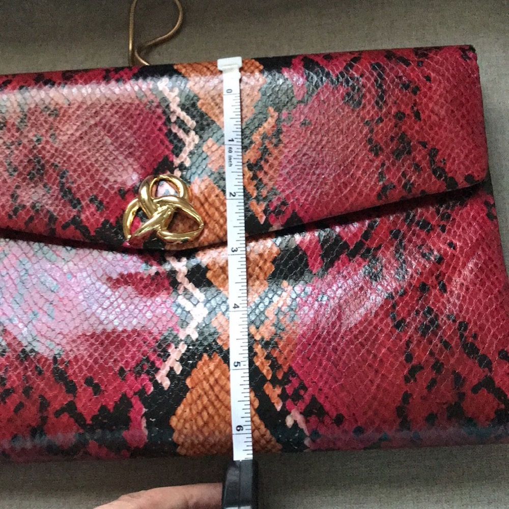 KATE LANDRY python bag oxblood snake print faux leather NWT - Picture 5 of 9